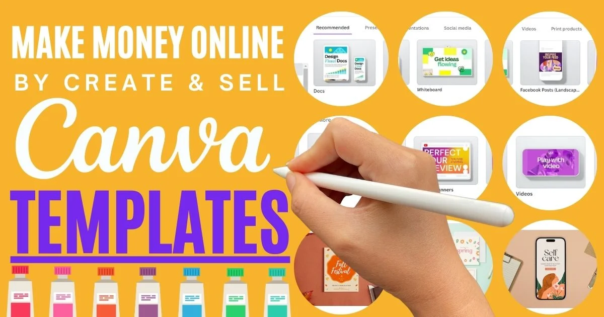 Make Money Online With Canva by create and sell canva templates make money online with canva template
