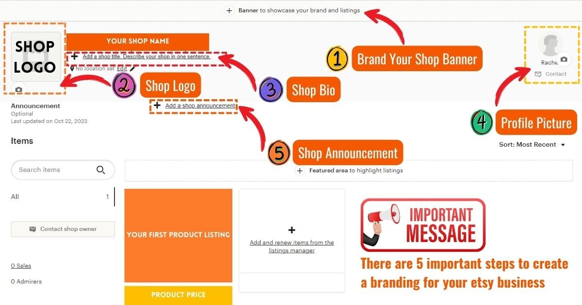 set up your etsy shop with branding step-by-step