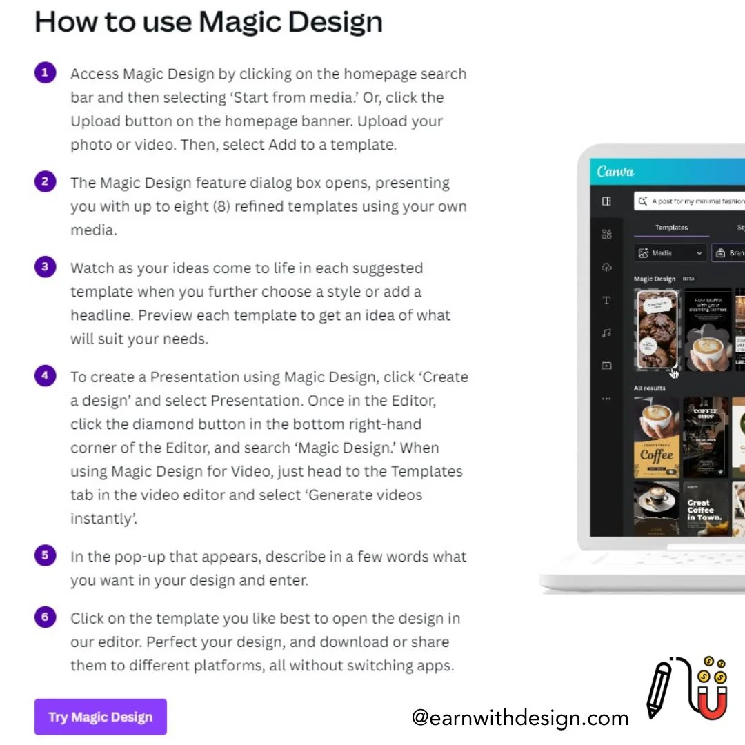 canva magic design how to use step by step