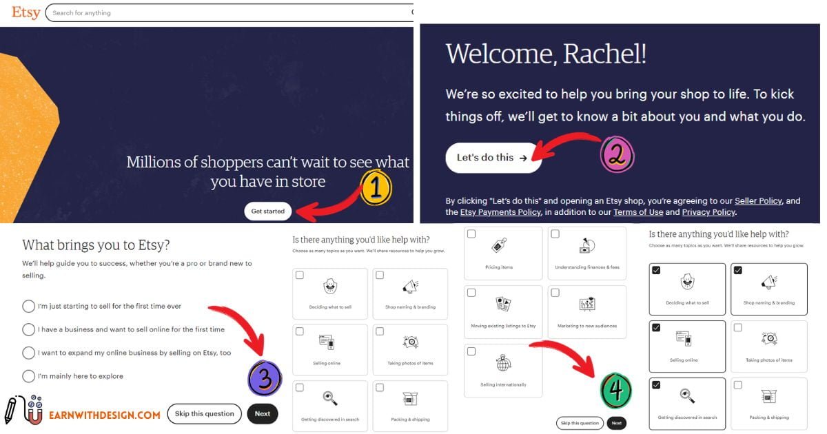 step-by-step etsy get started