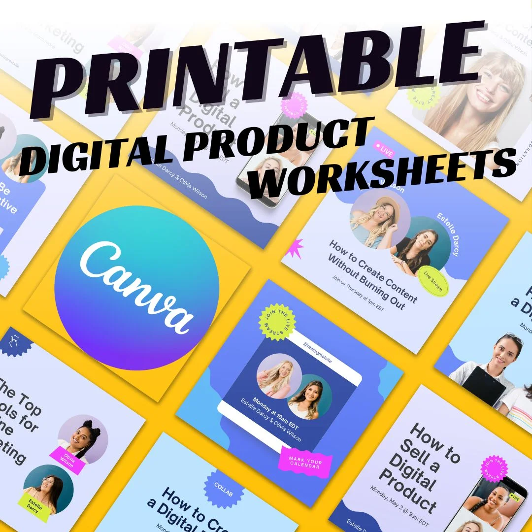 Printable digital products woreksheet canva how to sell Printable digital products woreksheet using canva and make money online