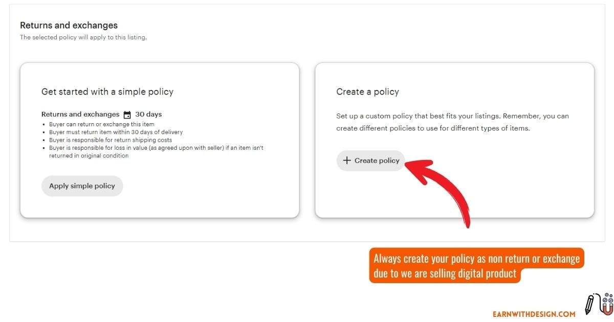 Etsy returns and exchanges policy