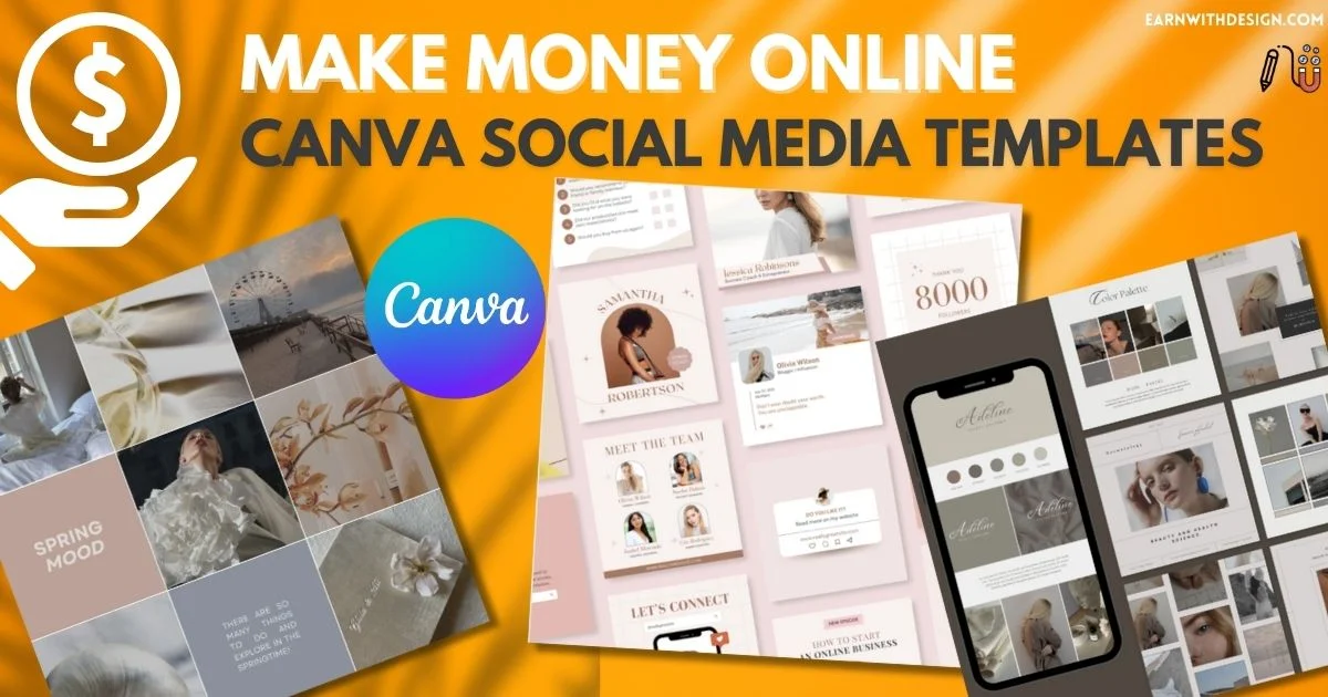 how to make money online creating and designing canva social media templates 
