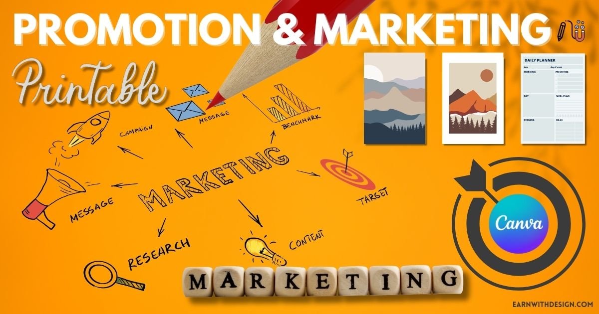 Promotion and marketing promoting and marketing canva printable make money online