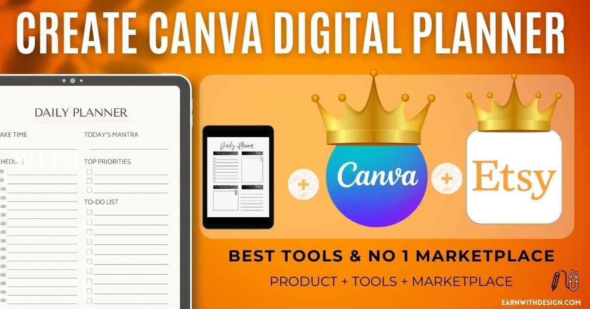 how to create and sell digital planner with cnva and etsy