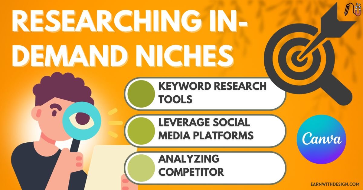 researching in-demand niches research hiche for canva printable product to make money online