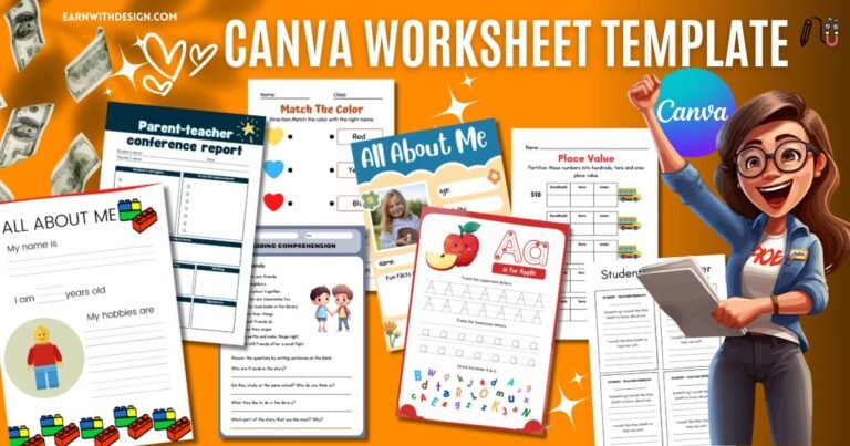 canva worksheet template to make money online