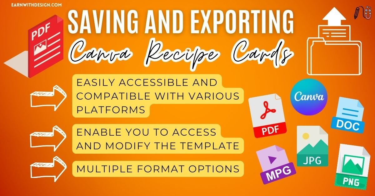 Saving and Exporting Your Editable Canva Recipe Card Template to make money onloine with canva