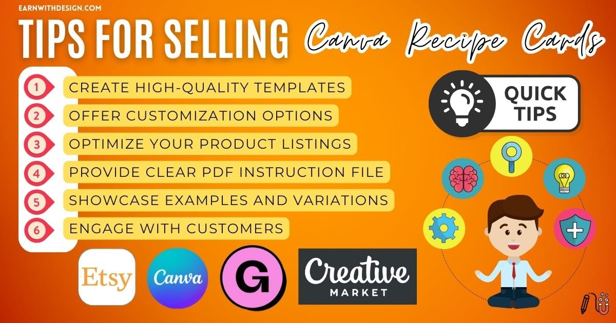 Tips for Selling Your Editable Canva Recipe Card Templates Online