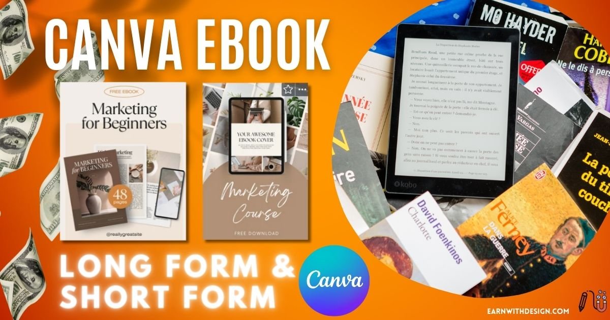 canva ebook long form and short form to make money online with canva