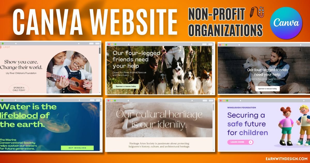 canva website Non-profit organizations make money online with canva