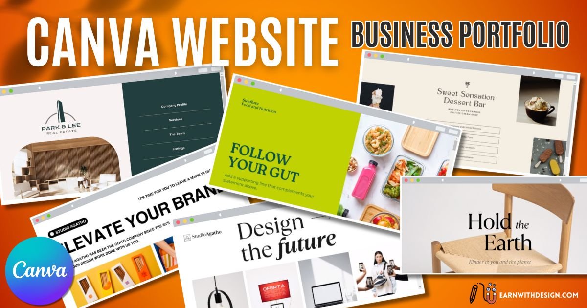 canva website business portfolio make money online