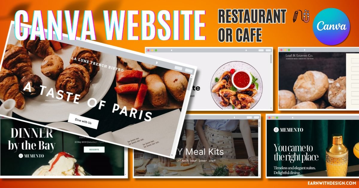 canva website restaurant or cafe make money online with canva