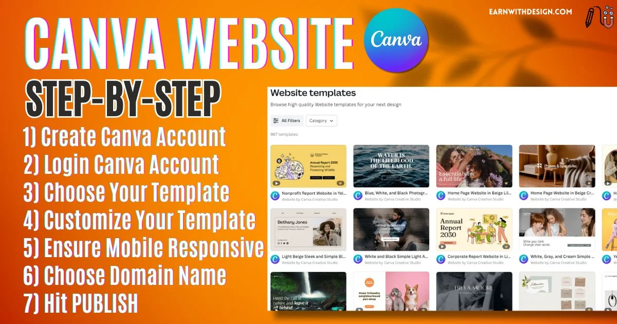 canva website step-by-step create and design canva website step-by-step create and design make money online with canva