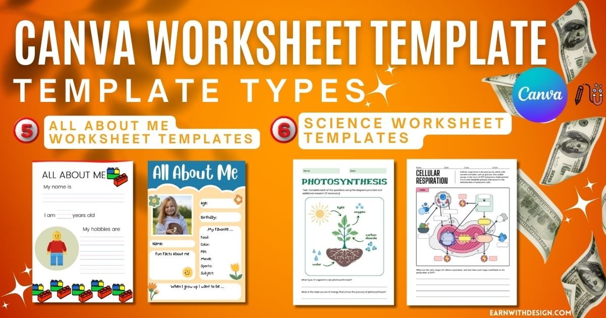 canva science worksheet and all about me worksheet to sell online