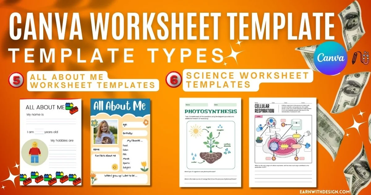 canva worksheet template all about me worksheet and science worksheet canva science worksheet and all about me worksheet to sell online