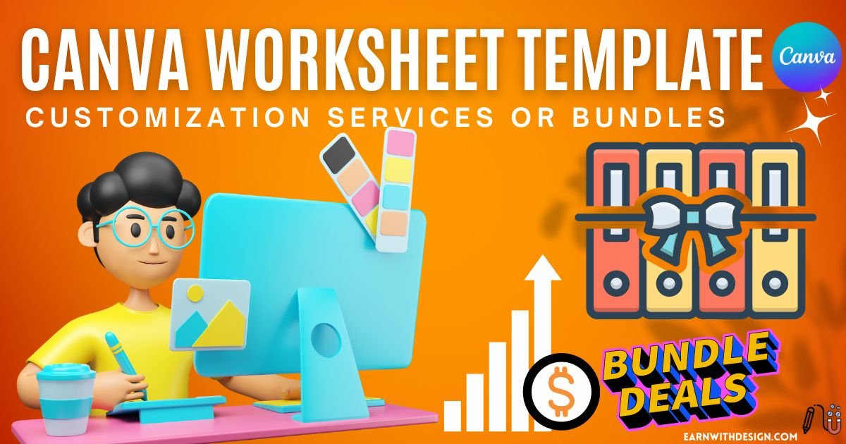 canva worksheet template customization services or bundle to make money online with canva