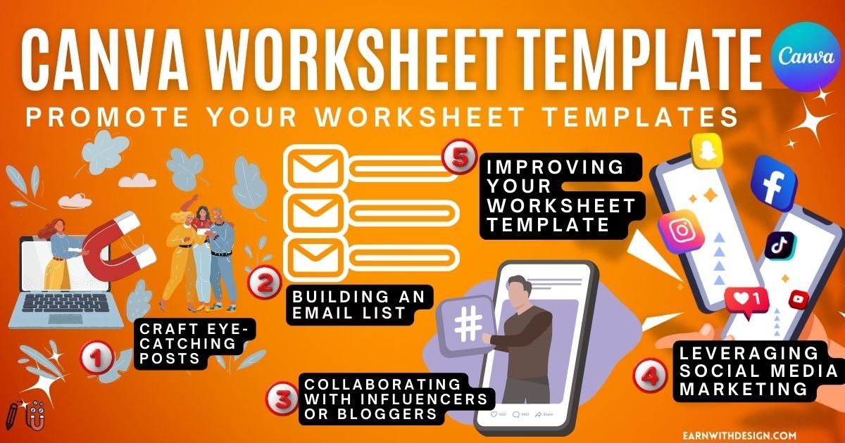 canva worksheet template how to promote social media email marketing influncer