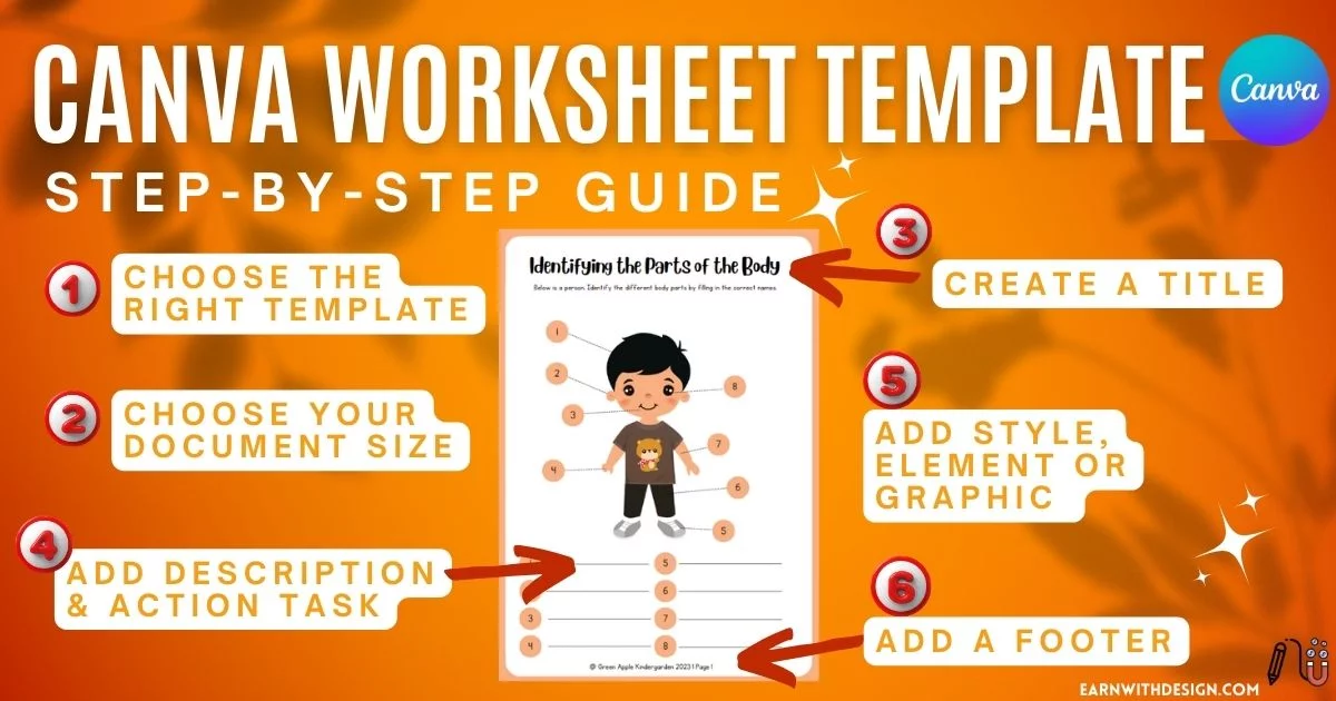 canva worksheet template step-by-step guide step by step how to crete canva worksheet template and make money online