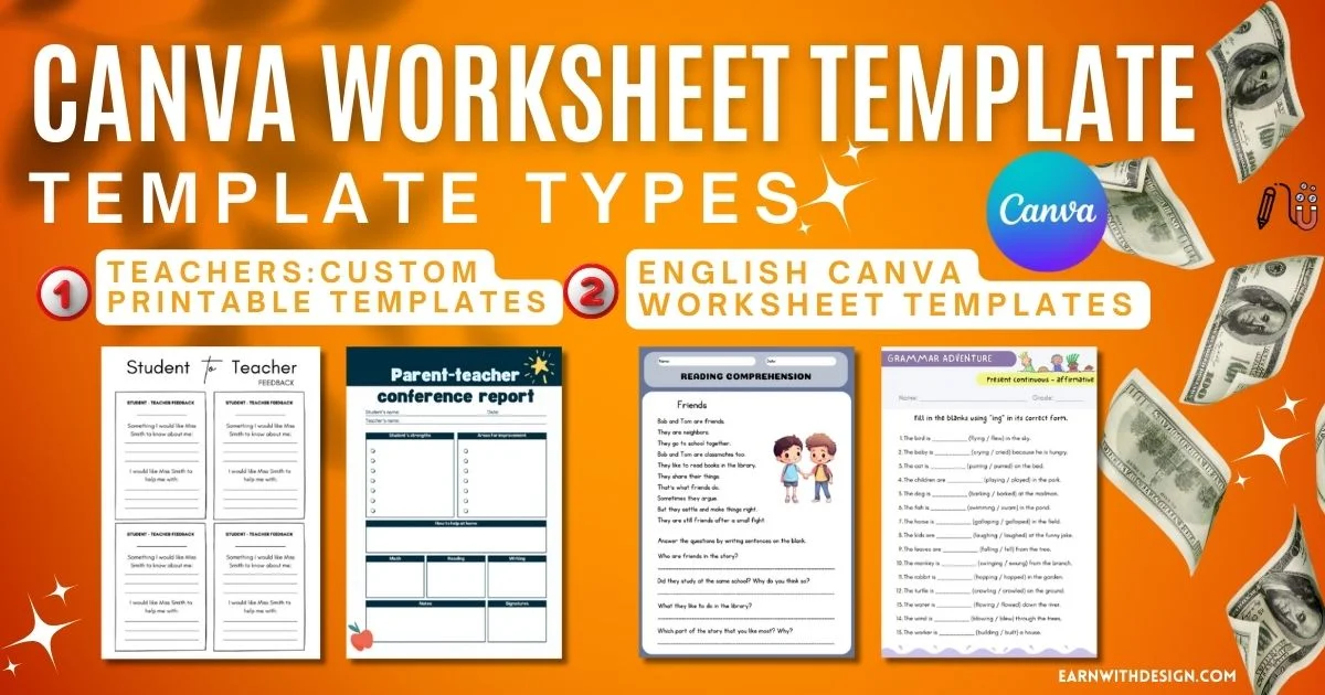 canva worksheet template target TeachersCustom Printable Templates & english how to make money online with canva teacher and english woreksheet