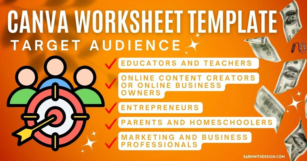canva worksheet template target audience how to make money online with canva target audience