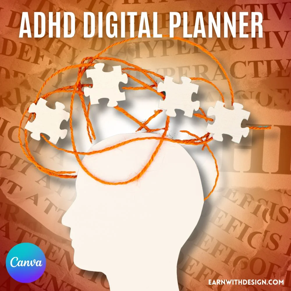 ADHD digital planner daily planner, attention deficit hyperactivity disorder