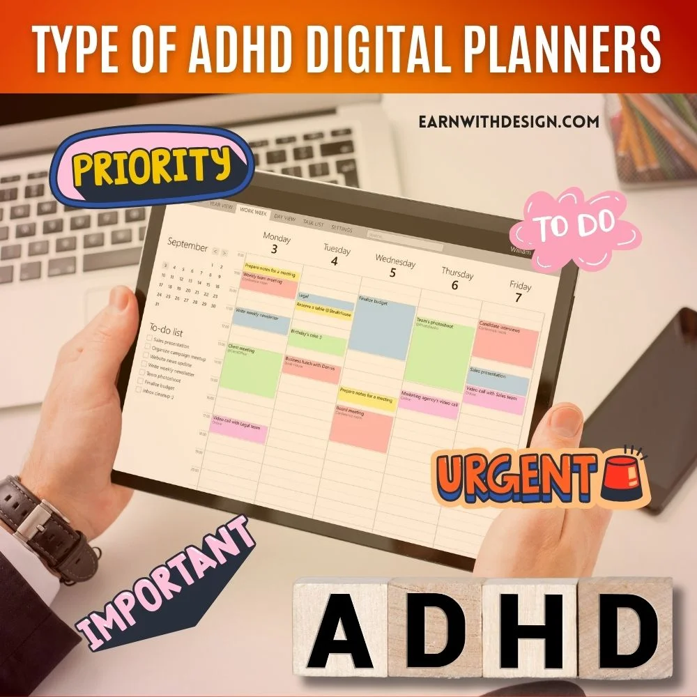 Explore Various Type of Digital Planners for ADHD attention deficit hyperactivity disorder adhd brain best planners daily planner ADHD