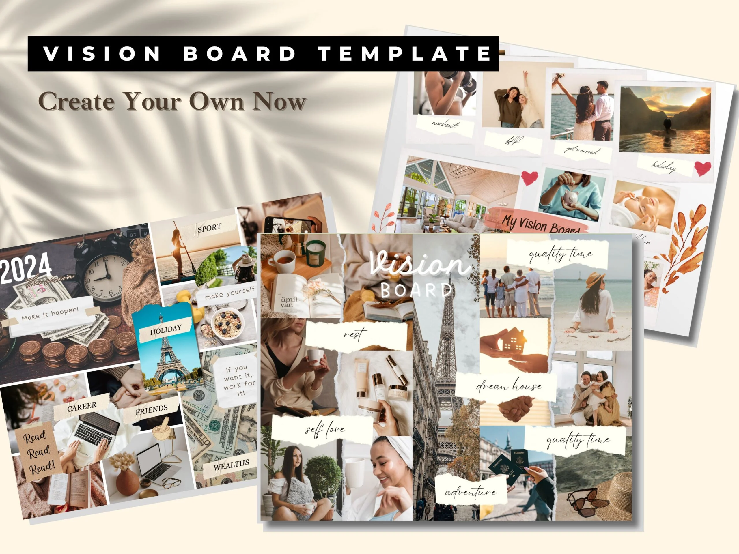 Canva Vision Board Template sample and tools