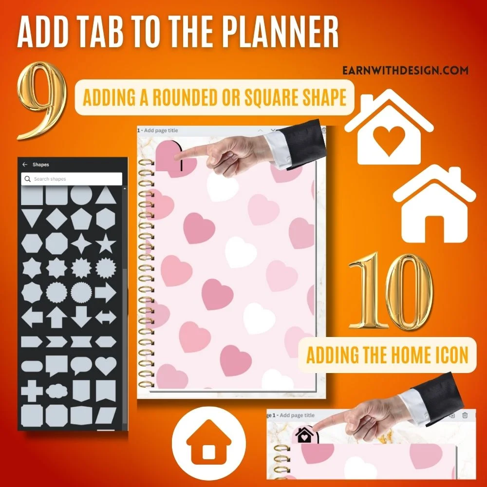add home tab for digital planner planning process goal setting cover page