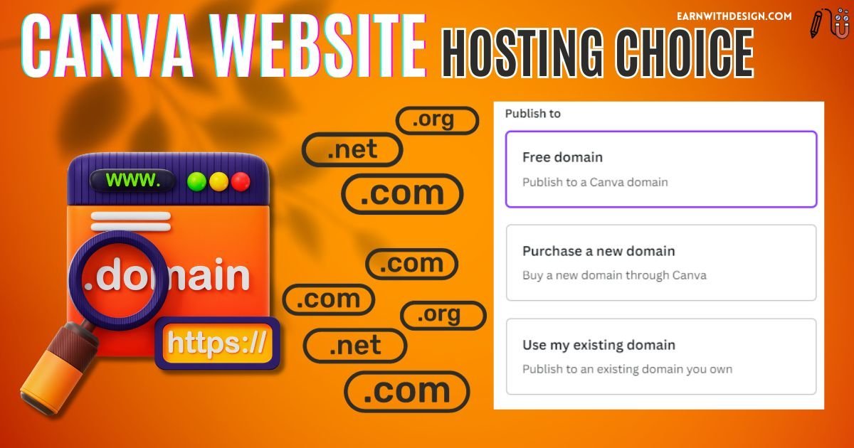 canva website hosting choice to make your own website and make money online