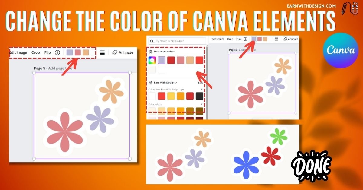 canva elements keywords canva elements change color