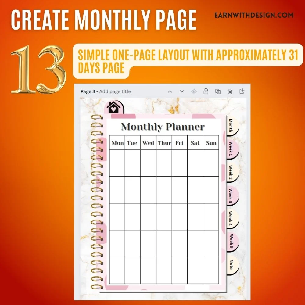 create monthly page for digital planner regular planner adhd symptoms adhd digital planner