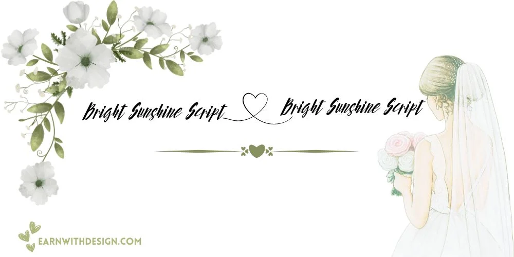 Bright Sunshine Script best fonts calligraphy font right font perfect font great fonts best wedding fonts Bright Sunshine Script