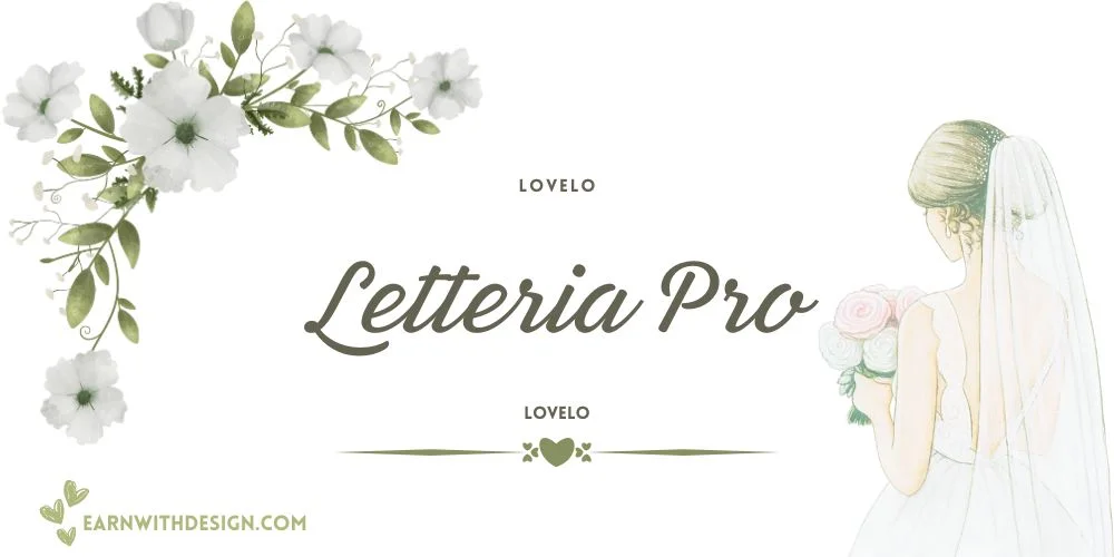 Letteria Pro + Lovelo unique fonts best canva font combos elegant cursive font wedding invitation card best fonts