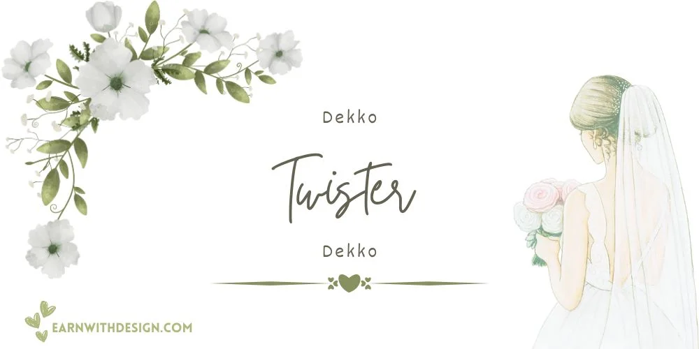 Twister + Dekko unique fonts best canva font combos elegant cursive font wedding invitation card best fonts Twister + Dekko
