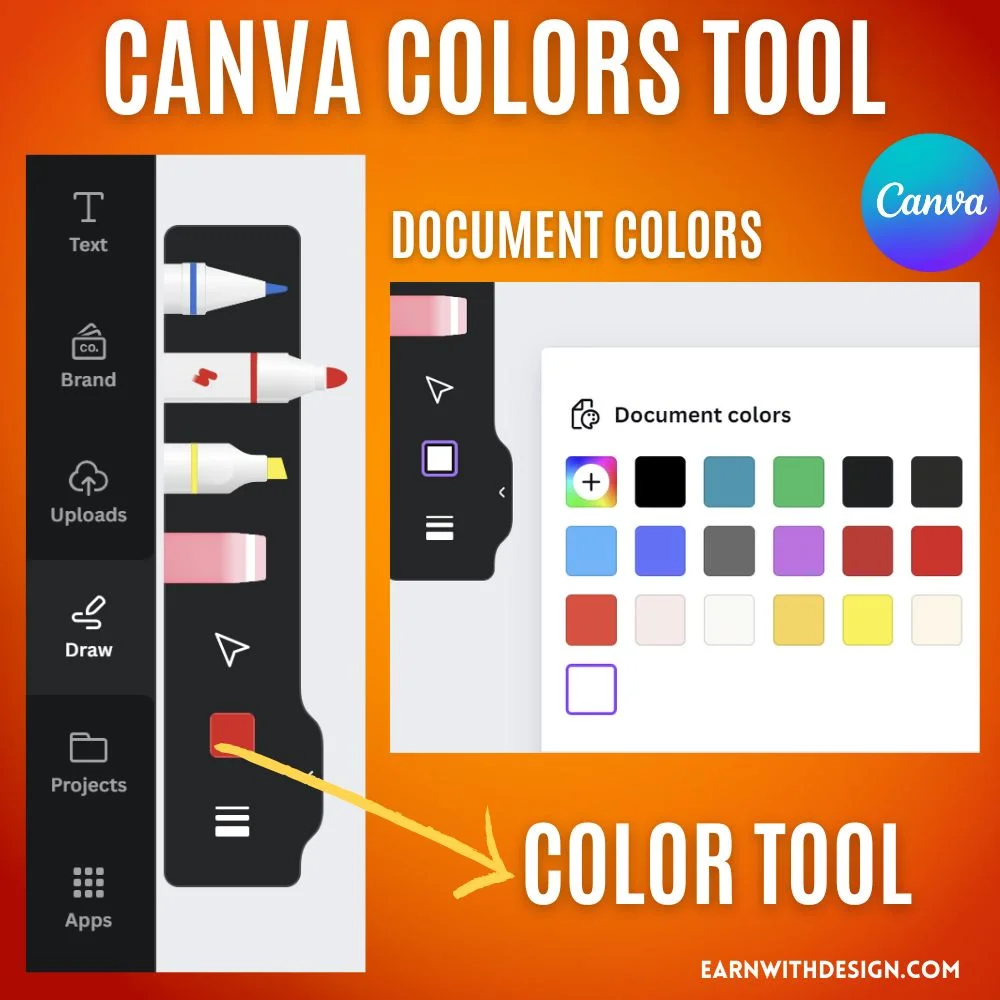 canva draw tool color canva draw tool colors color picker brand color hex code