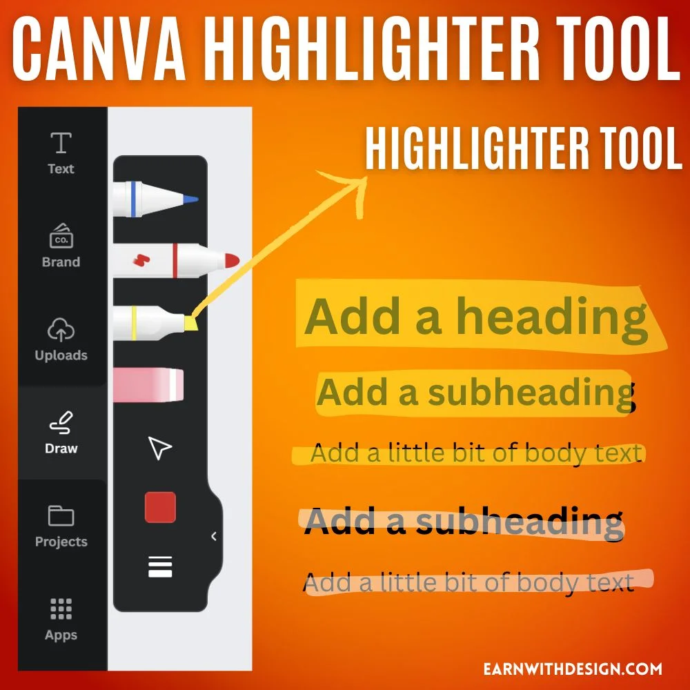 canva highlighter tool (2) highlighter brush canva highlighter tool canva’s drawing tool canva designs highlighter brush