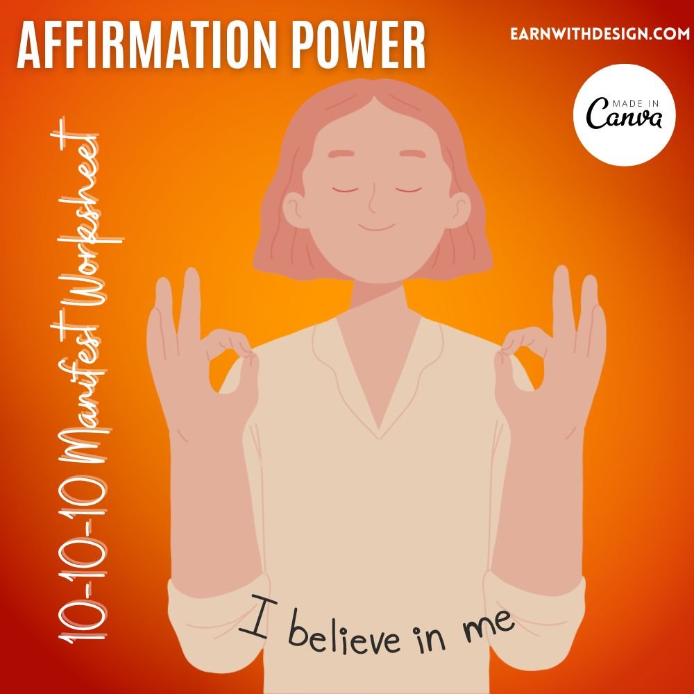 10-10-10 Manifest worksheet affirmation powder affirmation daily