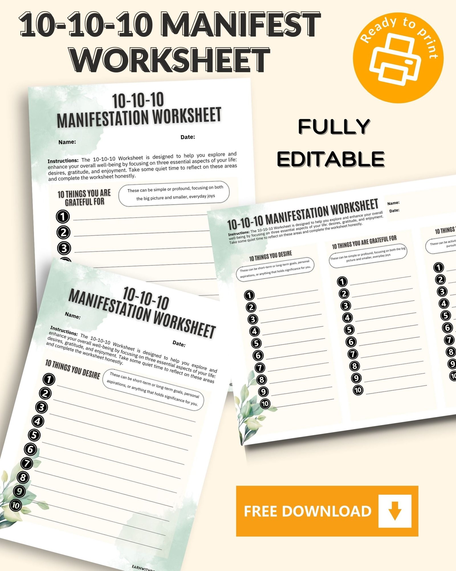 10-10-10 manifest worksheet free download free download 10-10-10 manifesting worksheet