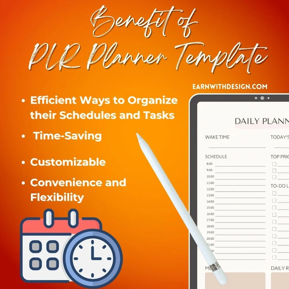 Benefit of PLR planner template (1) personal use, digital products, private label rights, plr planner templates