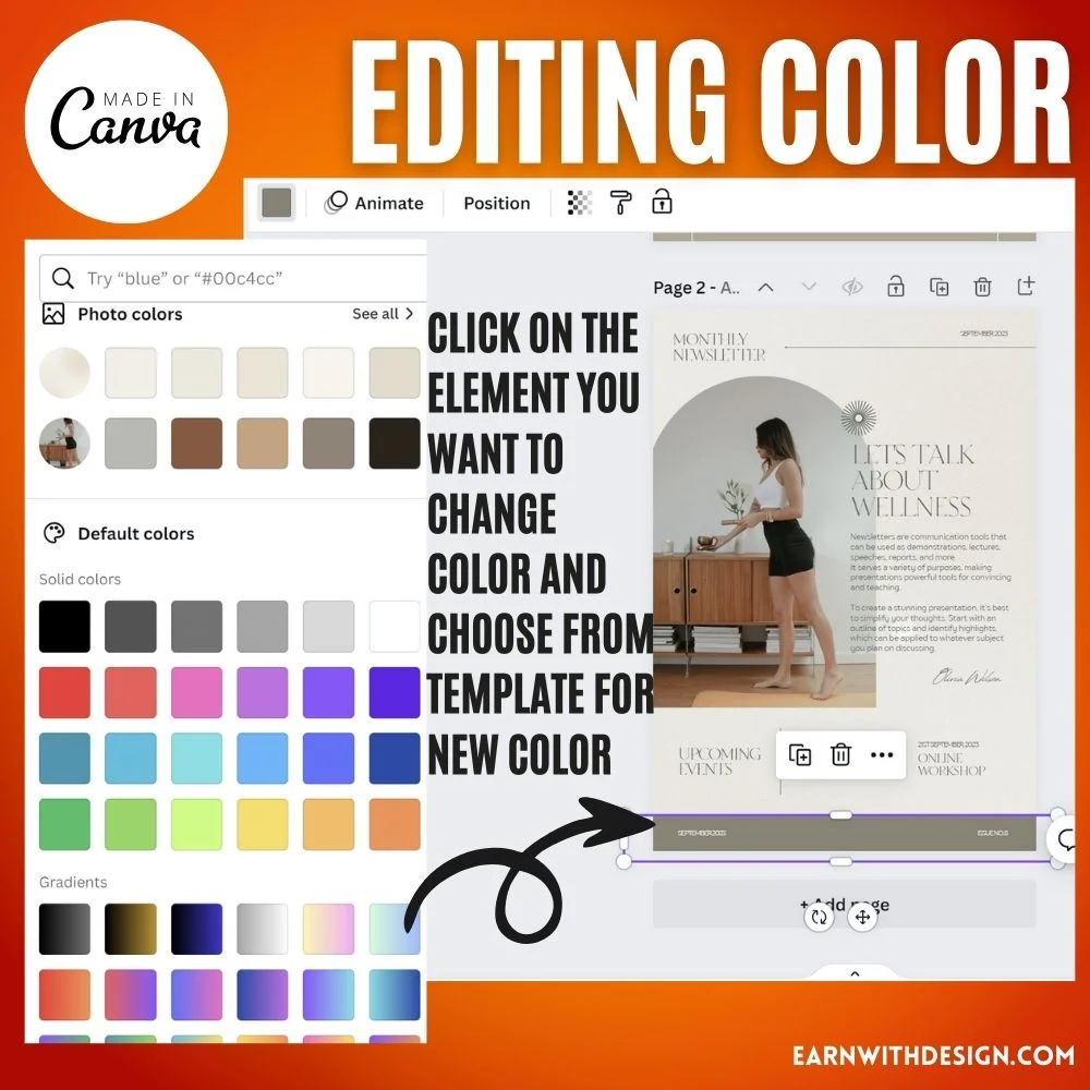 Editing Fonts, Colors, and Images email marketing coaching business personal training sessions coaching session personal trainer email template