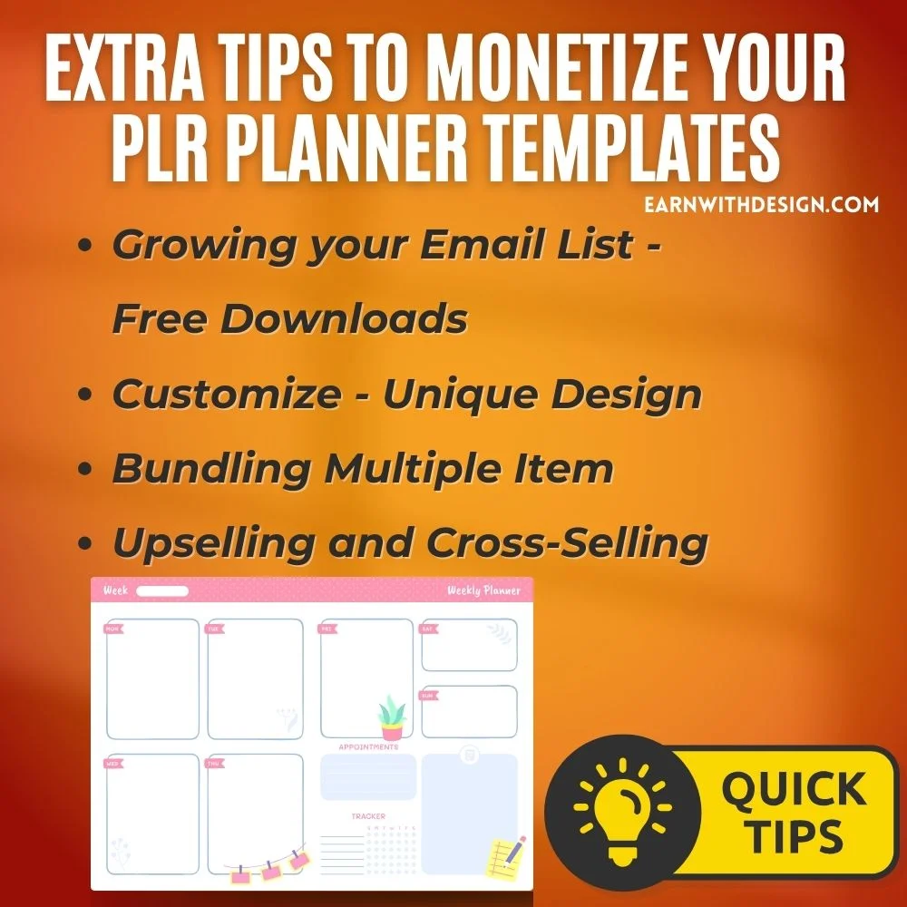 Extra Tips to Monetize Your PLR Planner Templates digital products, business owners, private label rights, specific needs, content creators, plr license, tips and trick