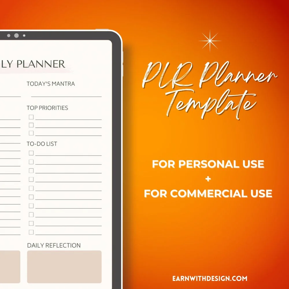PLR Planner Template commercial license, plr planner templates, commercial use license, commercial use rights