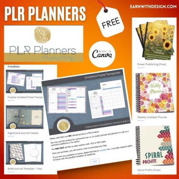 FREE Canva PLR Planner Templates for Printable and Digital