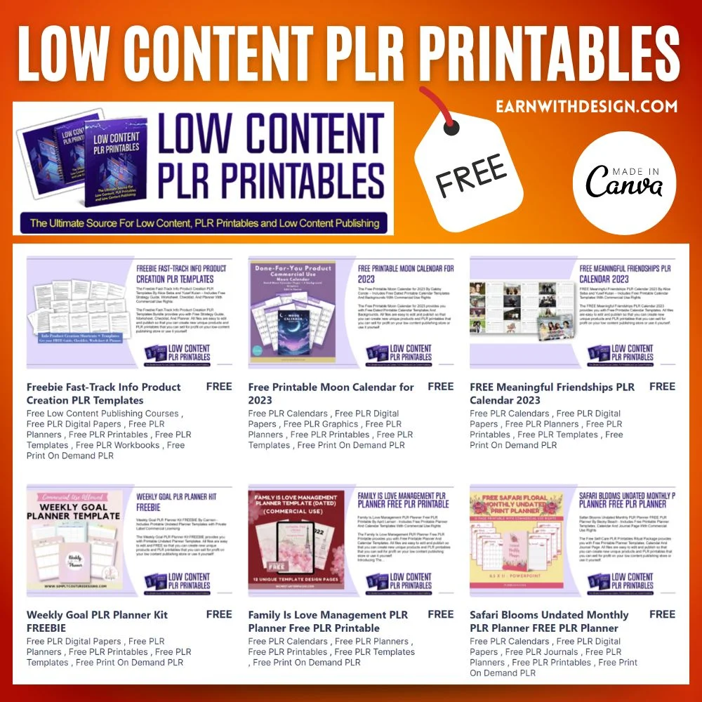 low content plr printables digital products, private label rights, plr license, plr planner templates