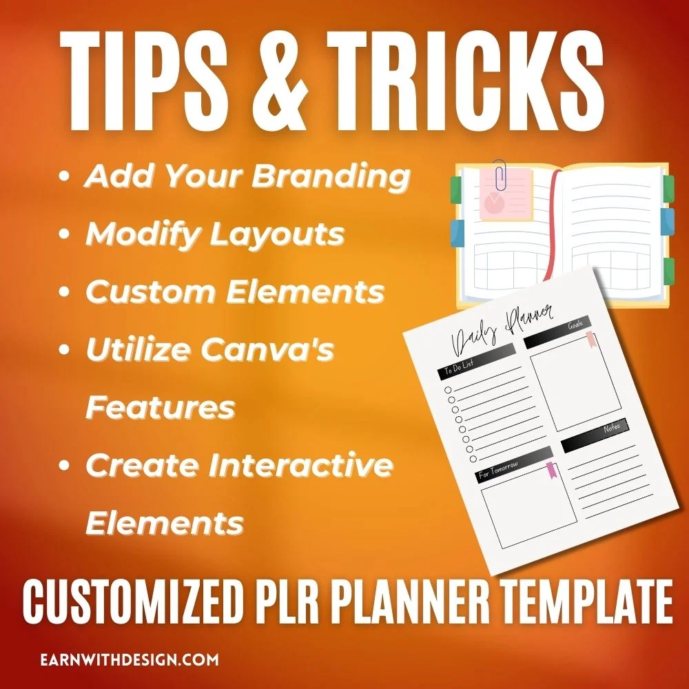 tips and tricl customized plr planner template digital products, business owners, private label rights, specific needs, content creators, plr license, tips and trick