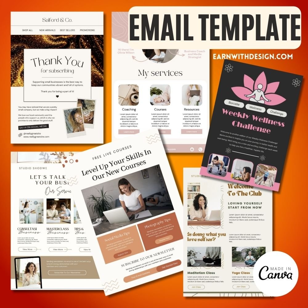 canva email template variety choice email marketing