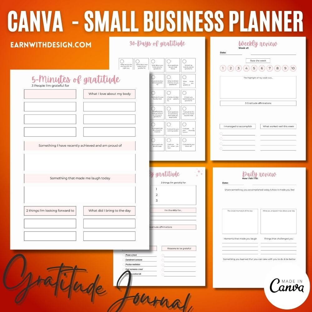 Gratitude Journal small business planner