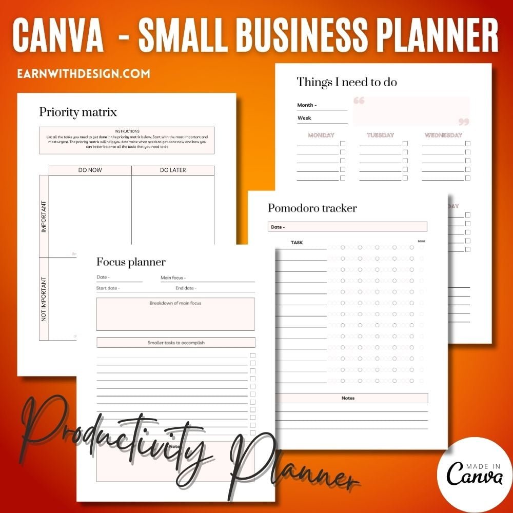Productivity Planner small business owners to-do lists weekly planner best business planner