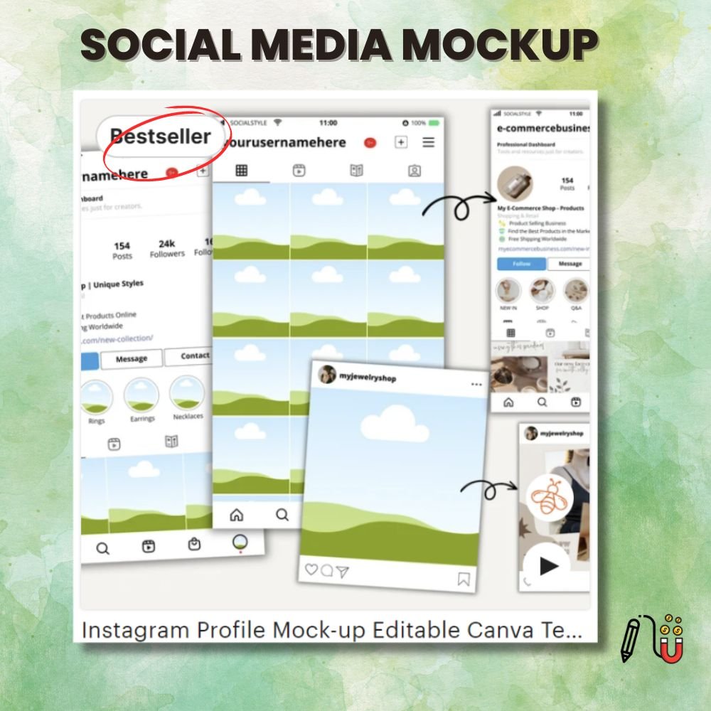Canva Mockup social media digital downloads, mockup, etsy listing mockup, product mockup, ebook mockup, social media mockup, pront-on-demand mockup, digital paper mockup, video listing mockup